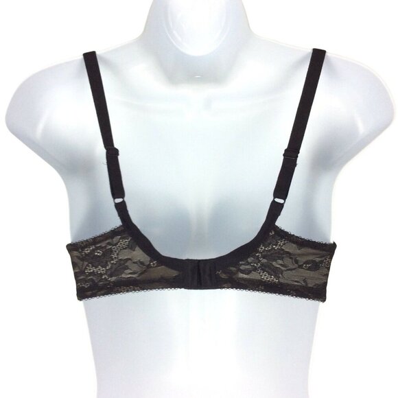 Wacoal Lace Finesse T-Shirt Bra 32C Black Underwire Lightly Padded Full Coverage - Picture 2 of 7